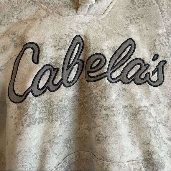 Cabela's Light Grey Camo Embroidered Long Sleeve Hoodie Size Small - Picture 4 of 6